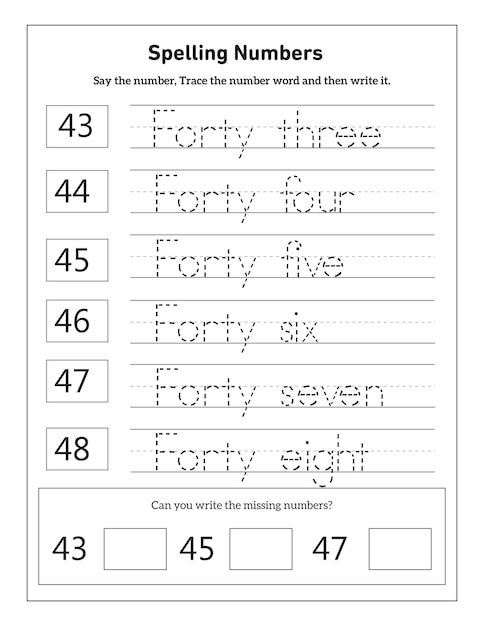 writing number words worksheet kindergarten