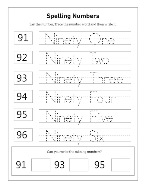 writing number words worksheet kindergarten
