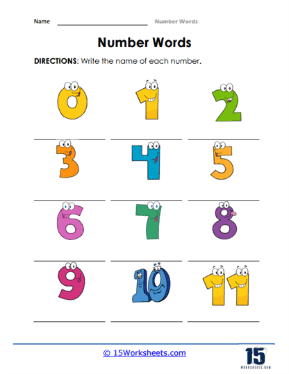 writing number words worksheet