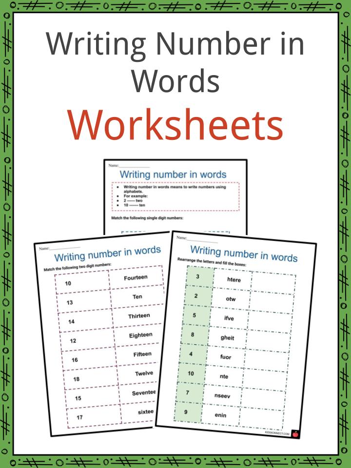 Writing Numbers in Words Worksheets | Numerals &  Number Words