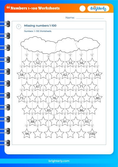 writing numbers 1 100 worksheet