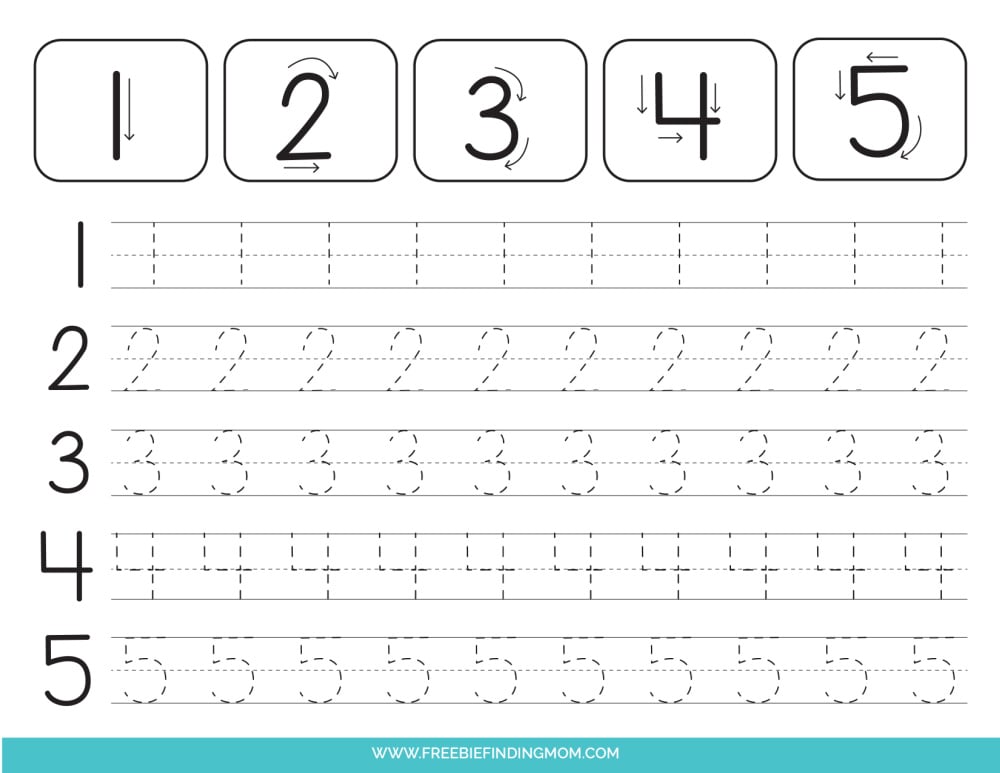 Writing Numbers 1 5 Worksheet Practice Sheets For Preschoolers And 