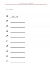FREE NUMBERS 11-20 WORKSHEETS - Teachers Zone