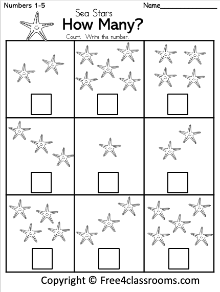 writing numbers for kindergarten worksheet