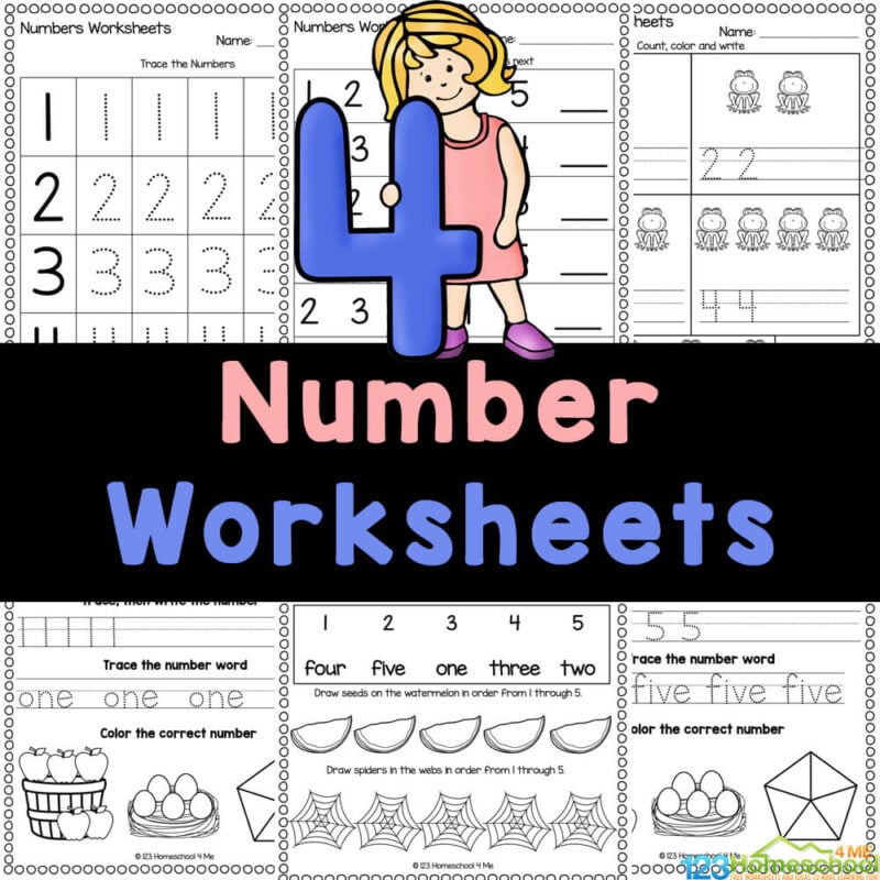 FREE Printable Numbers 1-5 Worksheets