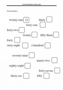 FREE NUMBERS 20-100 WORKSHEETS - Teachers Zone