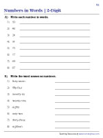 writing numbers words worksheet grade 1