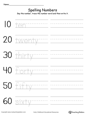 writing numbers words worksheet grade