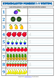 writing numbers worksheet kindergarten