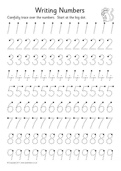 Writing Numbers Formation Worksheets (SB5006) - SparkleBox