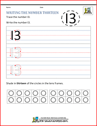 Kindergarten Writing Worksheets - Numbers to 11 to 20