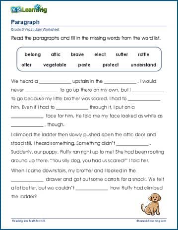 Paragraphs worksheets for grade 3 | Worsheets library