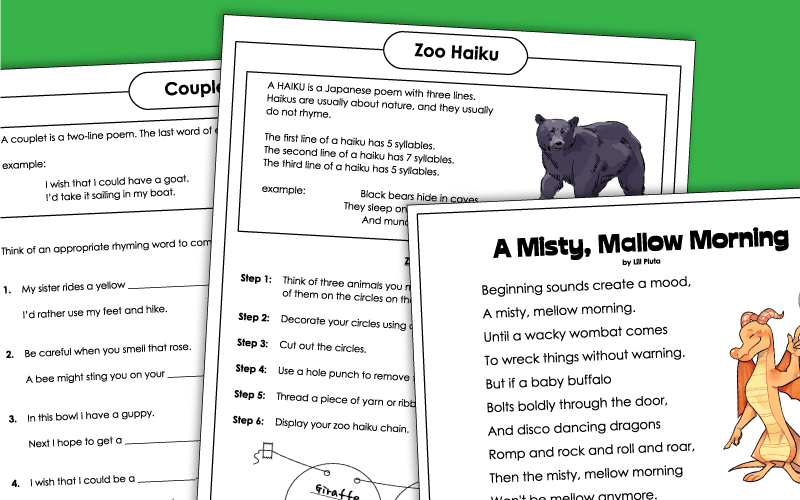 writing poetry worksheet