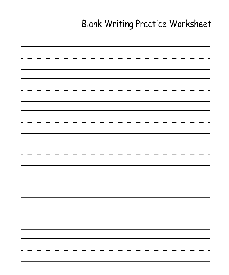 writing practice worksheet for kindergarten