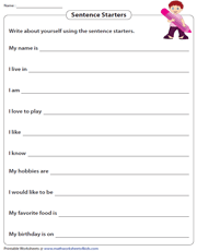 writing sentences correctly worksheet