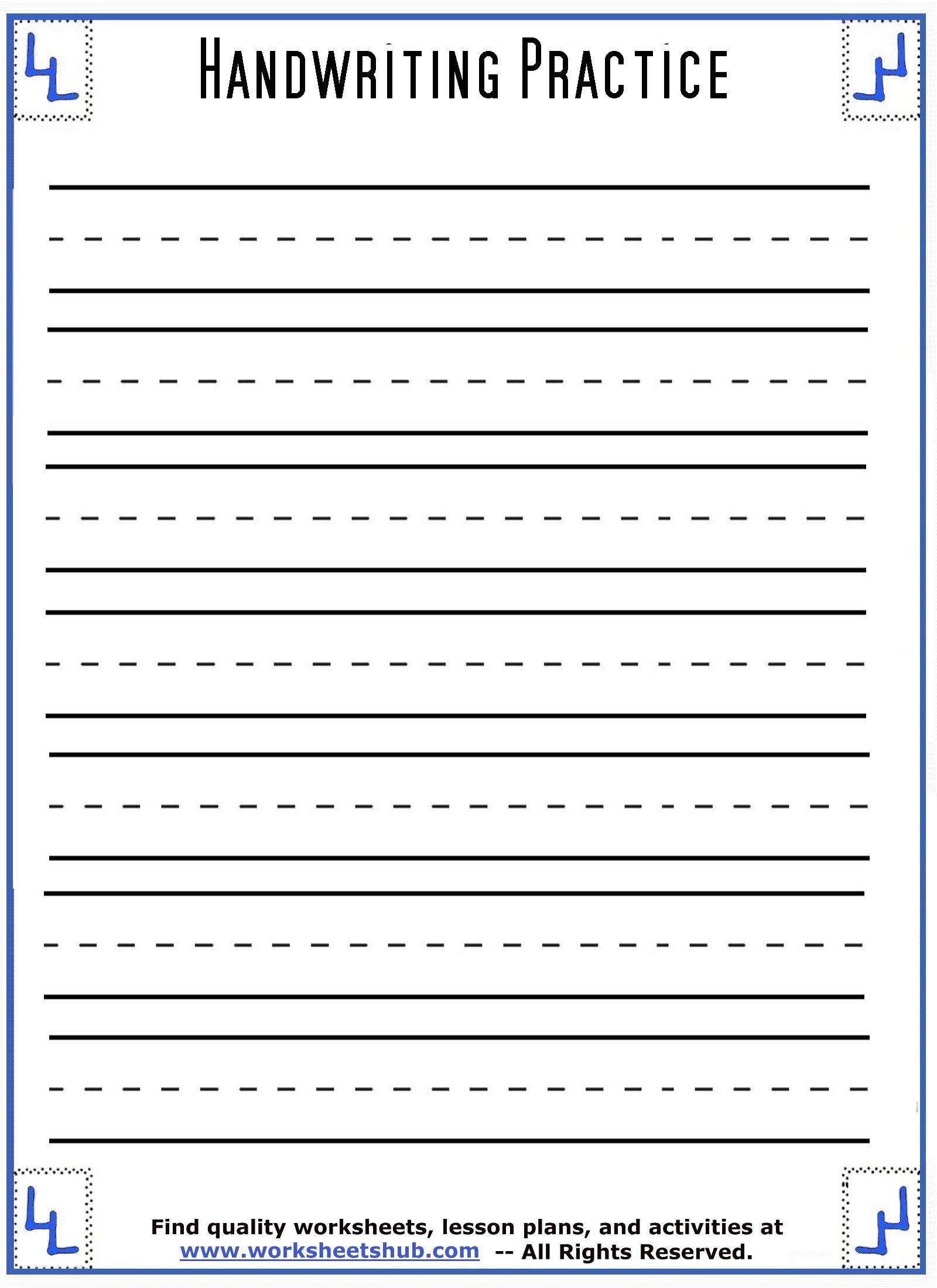 Handwriting Sheets:Printable 3-Lined Paper