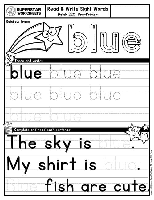 writing sight word worksheet