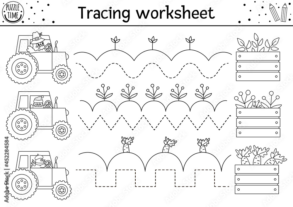 Vector Thanksgiving handwriting practice worksheet. Autumn ...