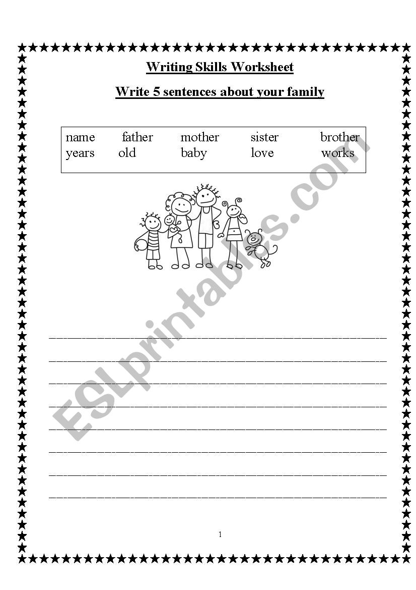 writing skills worksheet