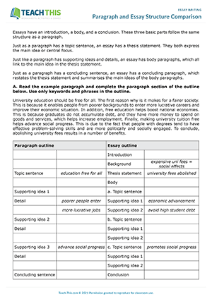 Essay Writing EAP Worksheets