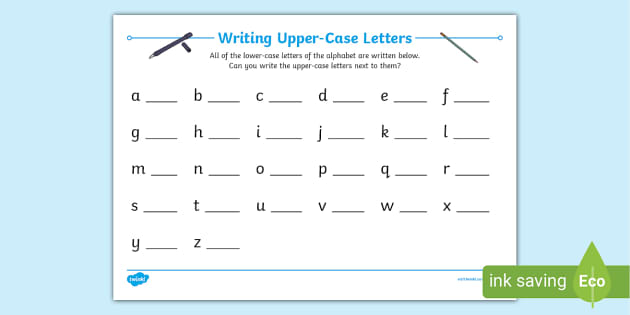 Writing Upper-Case Letters Activity (teacher made) - Twinkl