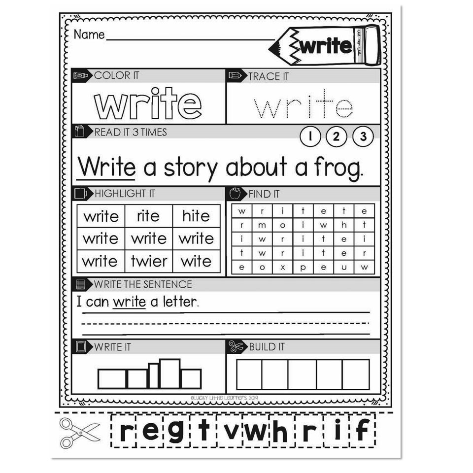 writing worksheet 2nd grade