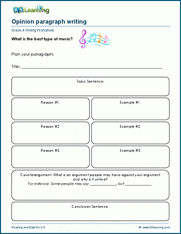 Opinion writing worksheets for grade 4 | Worsheets library