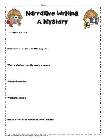 Mystery Writing Worksheet Worksheets