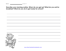 writing worksheet for 2nd graders