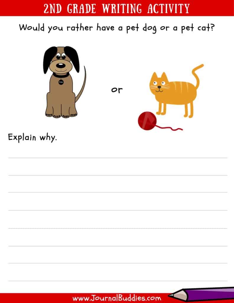 writing worksheet for 2nd graders