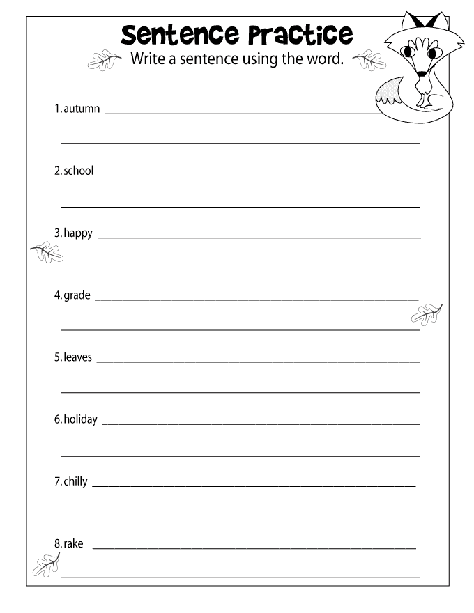 writing worksheet for 3rd graders