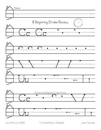 writing worksheet for first grade