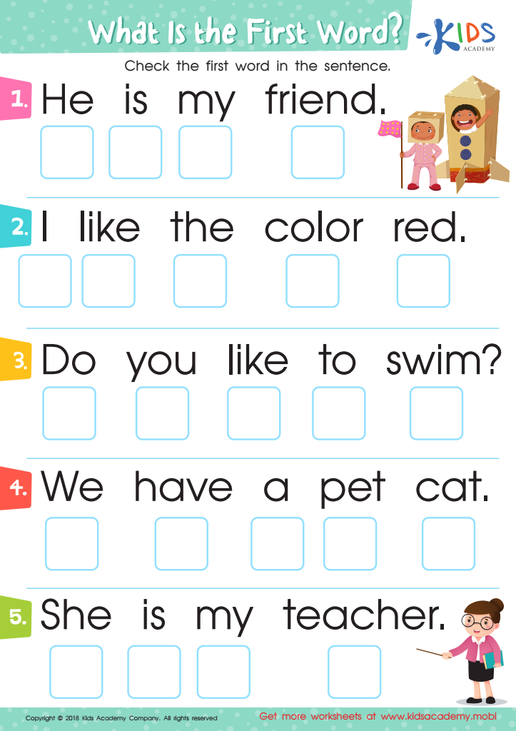Free Online Writing Worksheets for Grade 1
