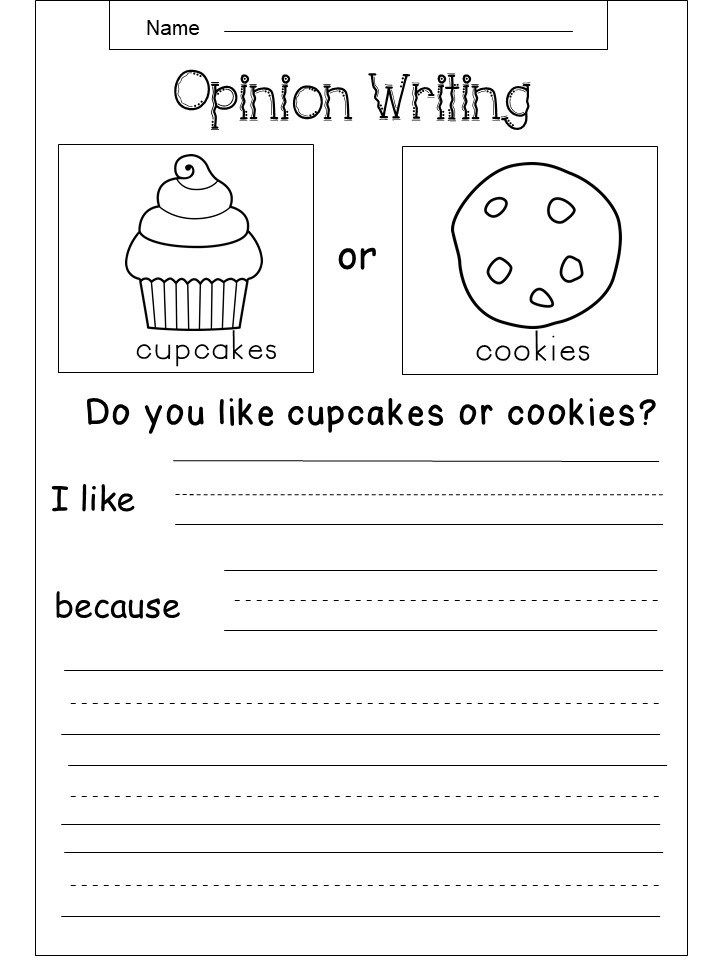 Free Opinion Writing Printable - kindermomma.com | Third grade ...
