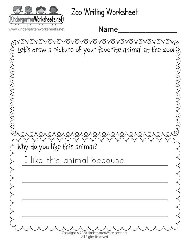 writing worksheet for kindergarten free