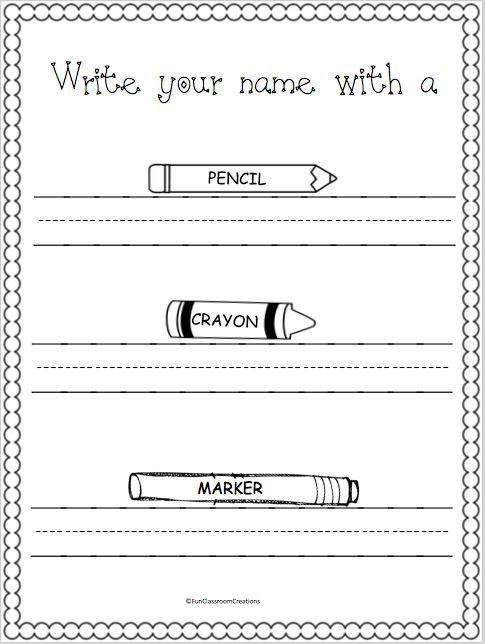 writing worksheet for preschoolers name