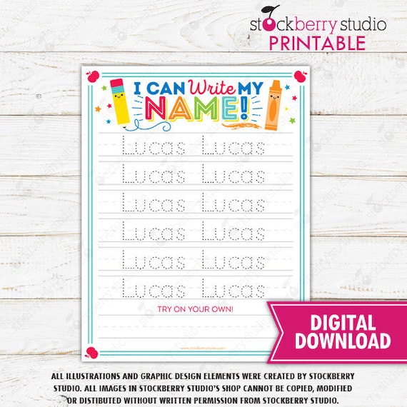 writing worksheet for preschoolers name