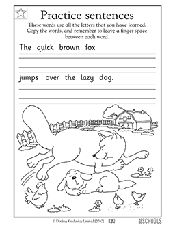 writing worksheet for