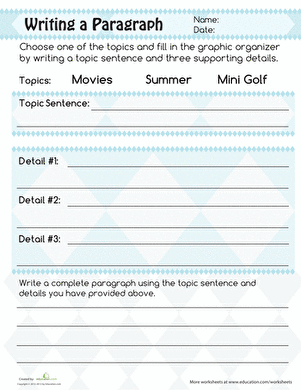 Writing a Paragraph | Worksheet 