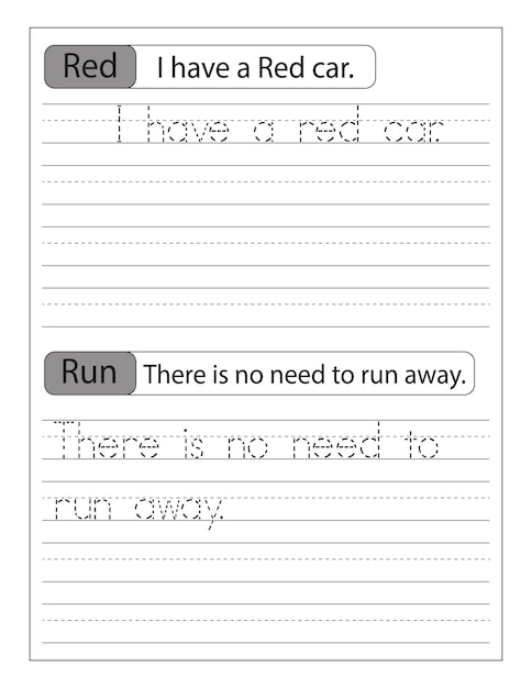 writing worksheet kindergarten