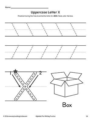 FREE* Uppercase Letter X Pre-Writing Practice Worksheet ...