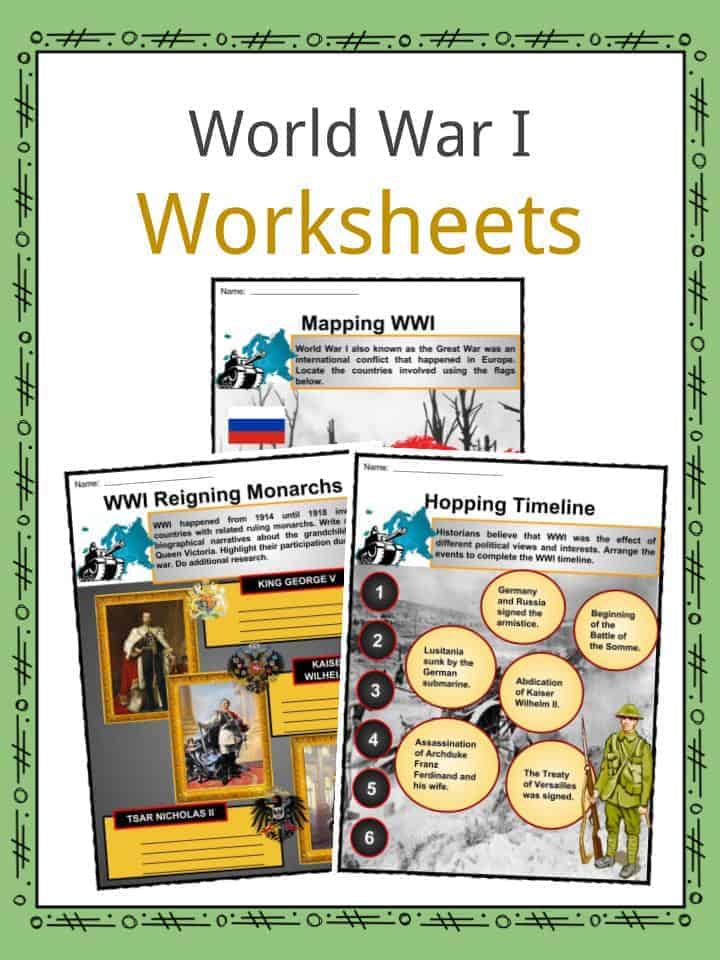 World War I (WW1) Facts, Worksheets, History &  Information For Kids