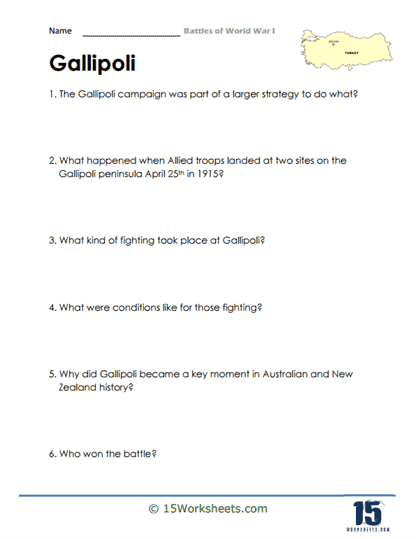 Battles of World War I Worksheets - 15 Worksheets Library