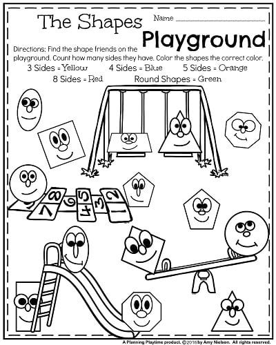 Back to School Kindergarten Worksheets - Planning Playtime