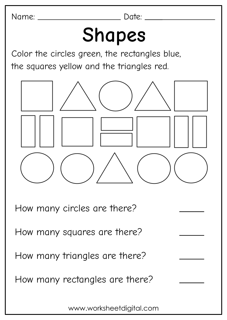 Shapes Worksheet - Worksheet Digital