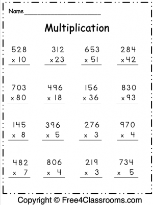 x 2 multiplication worksheet for 3rd grade