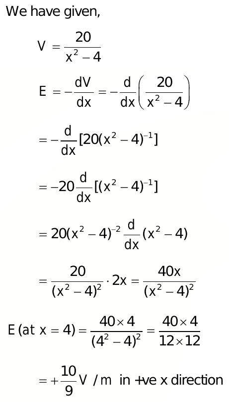 The potential at a point x (measured in m) due to some charges ...