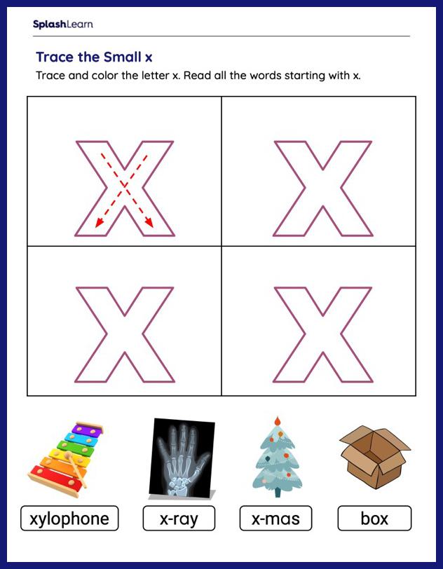 Letter X Tracing Worksheets - Nature Inspired Learning