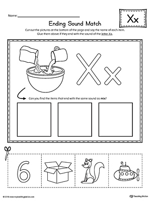 Free Ending Sound Worksheet /x/ - Free Worksheets ...