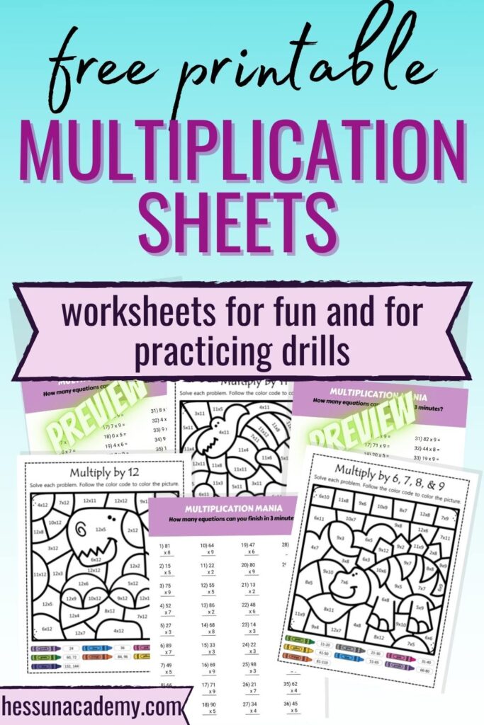 Free Multiplication Practice Sheets For Printing - Hess UnAcademy